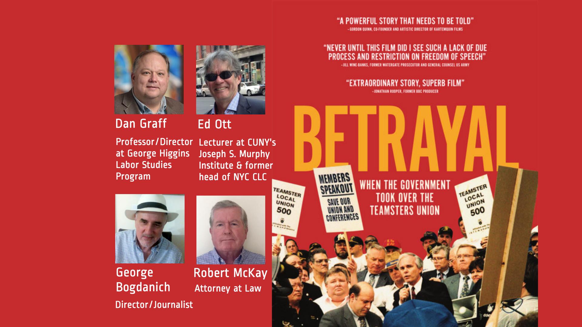 Betrayal: When the Government Took Over the Teamsters Union - Q&A Panel Oct 17th